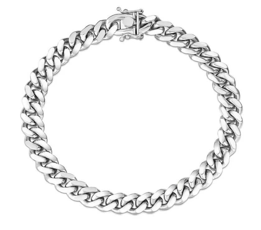 Miami Cuban Bracelet in Sterling Silver 8.5MM