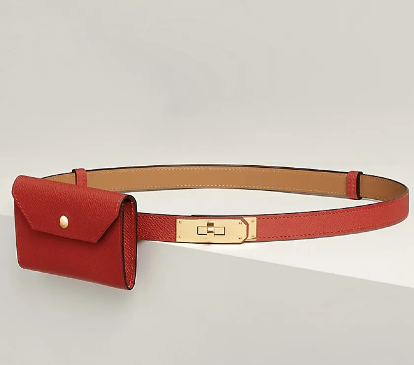 Hermes Kelly Pocket Rouge Radieux 18 Belt