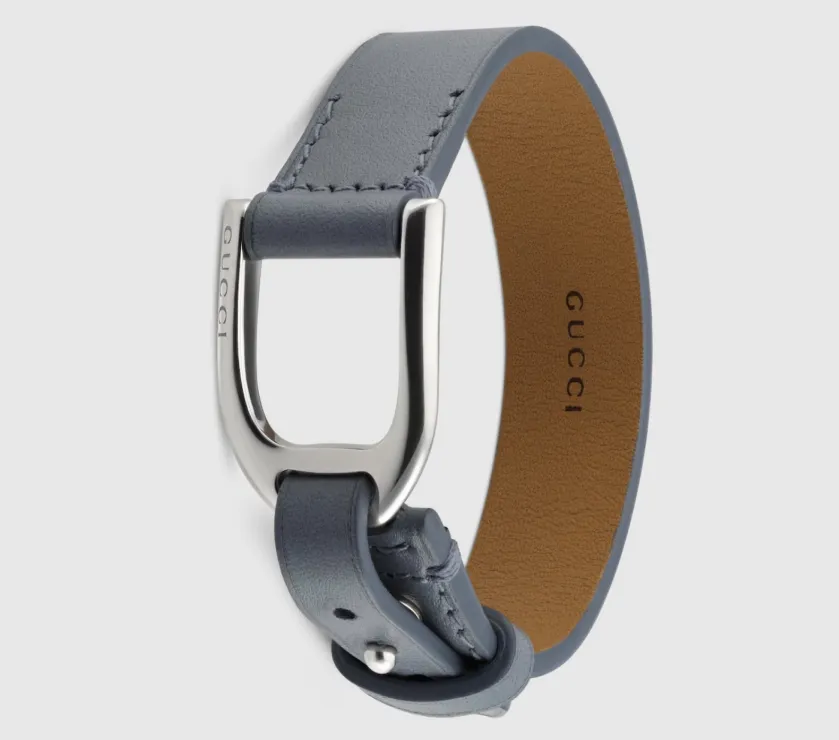 Gucci Staffa Dark green JAAJW 85 Leather Bracelet