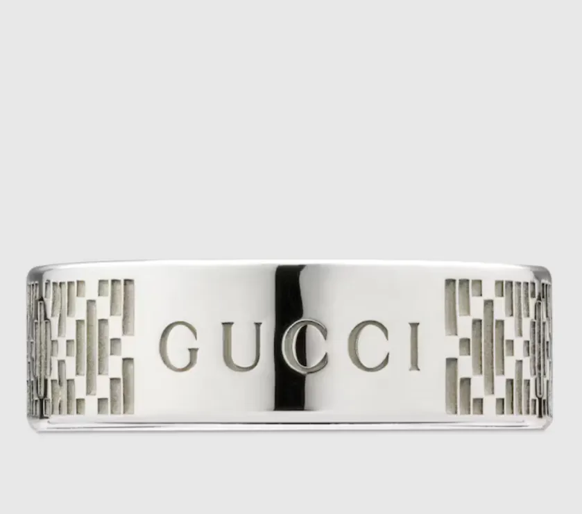 Gucci Diamante 925 Silver Ring J8400 0818
