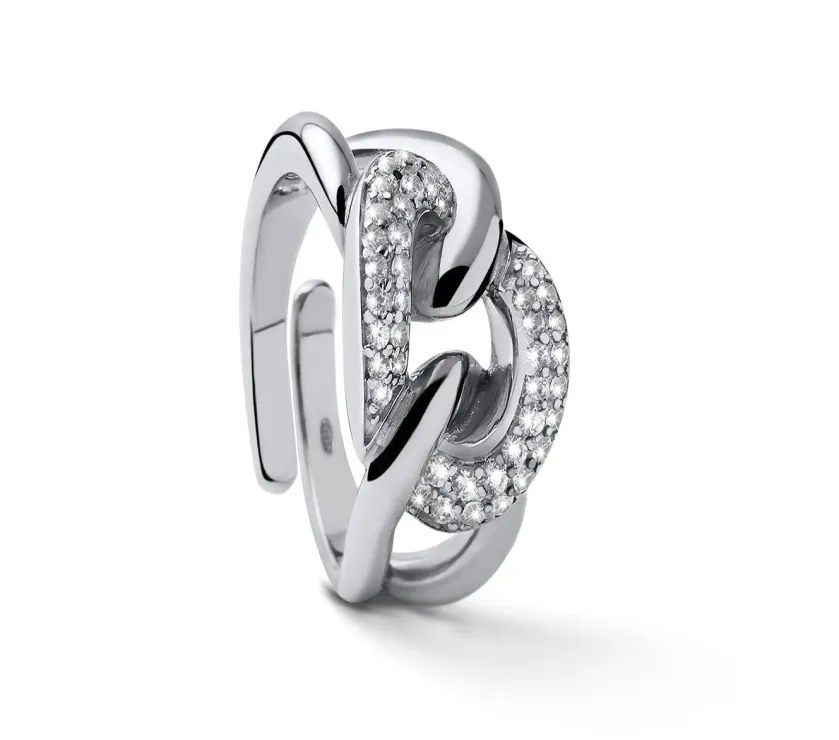 Anello grumetta in argento e zirconi