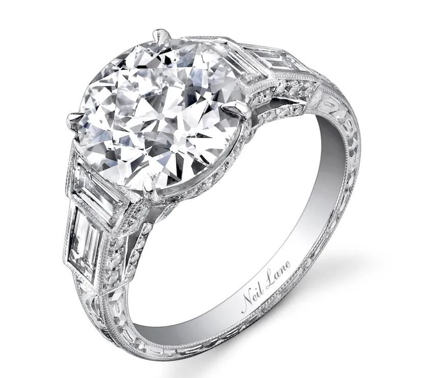 Neil Lane Couture Old European-Cut Diamond Platinum Ring