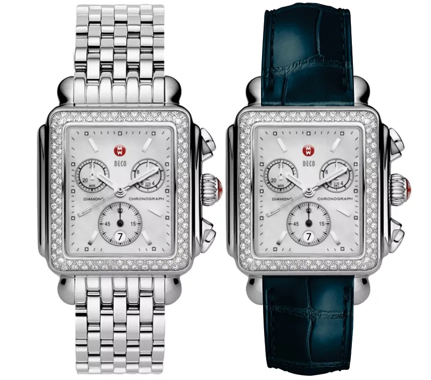 Michele Deco 71-6000 Natural Diamond Swiss Watch 33x35MM