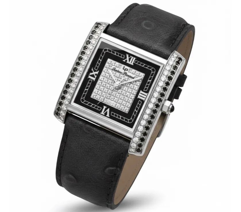 Lucien Piccard Tank Pearl and Diamond Accented Quartz Watch