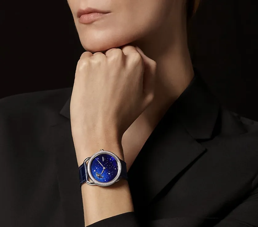 Hermes Arceau Petite Lune Diamond Quartz Unisex Large Watch 38MM